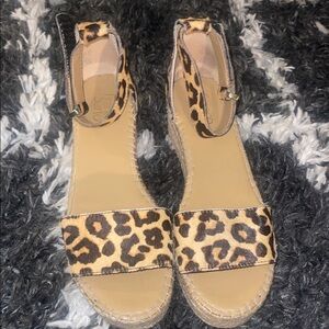 Franco Sarto Leopard Print Espadrille Sandals